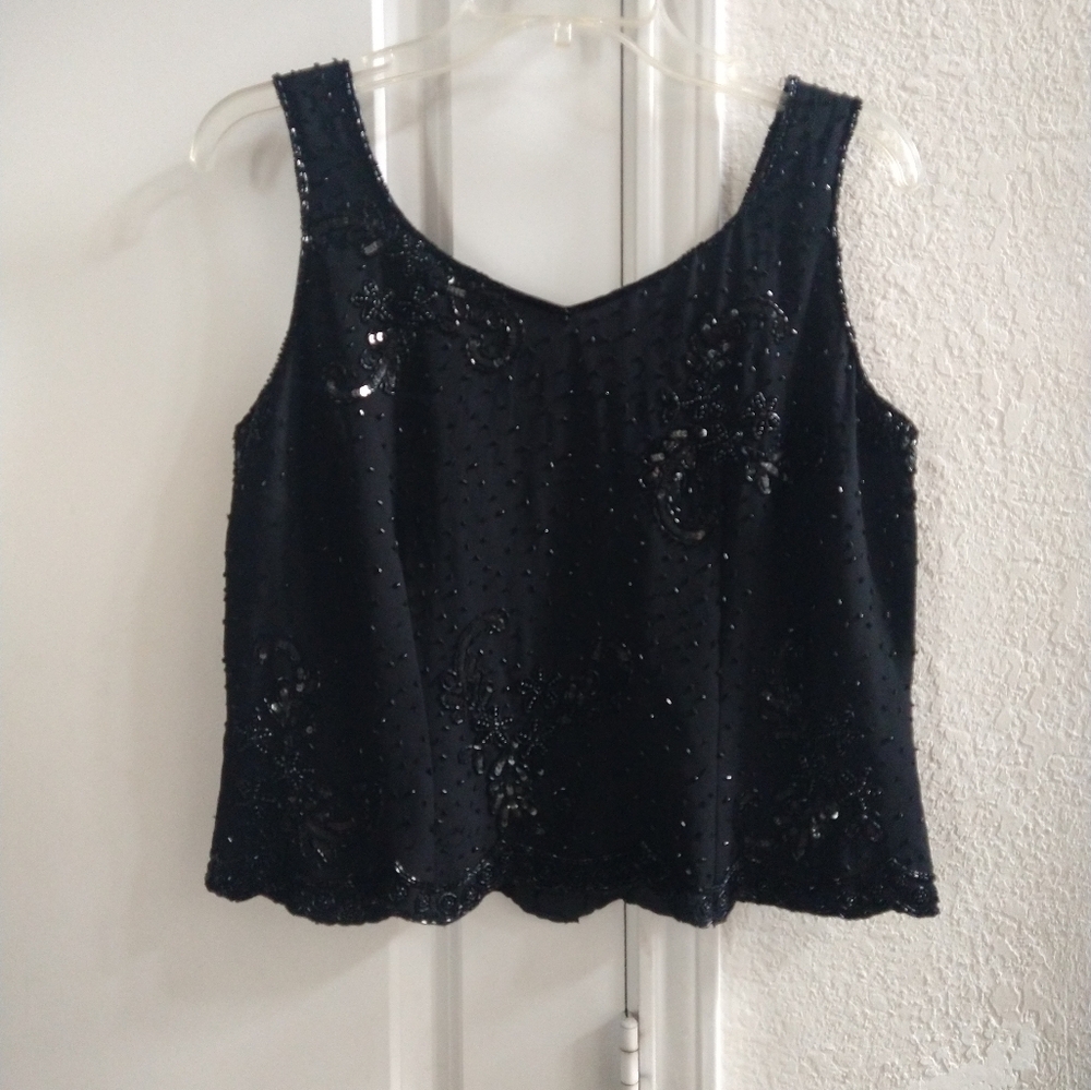 Vintage Beaded JKARA New York Cropped Blouse